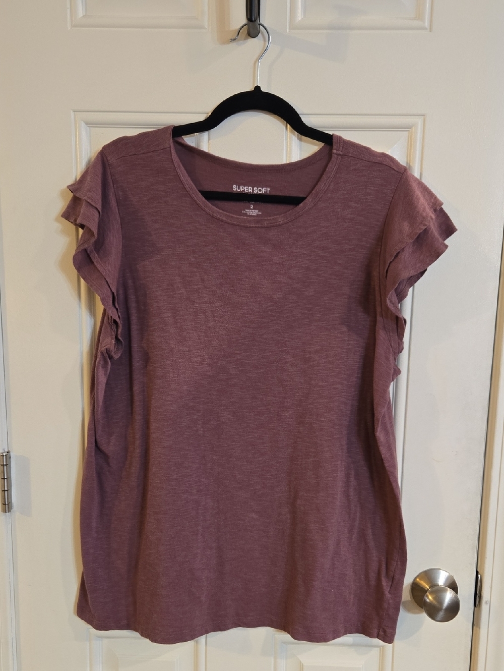 torrid Mauve Ruffle Sleeve Super Soft Tee